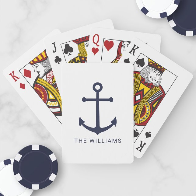Baraja De Cartas Anclaje azul de la Marina Náutica y nombre persona (Subido por el creador)