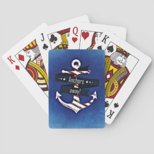 Baraja De Cartas Anclaje náutico azul de la Marina