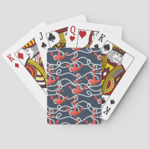 Baraja De Cartas Anclajes Náuticos Y Patrón De Ropa