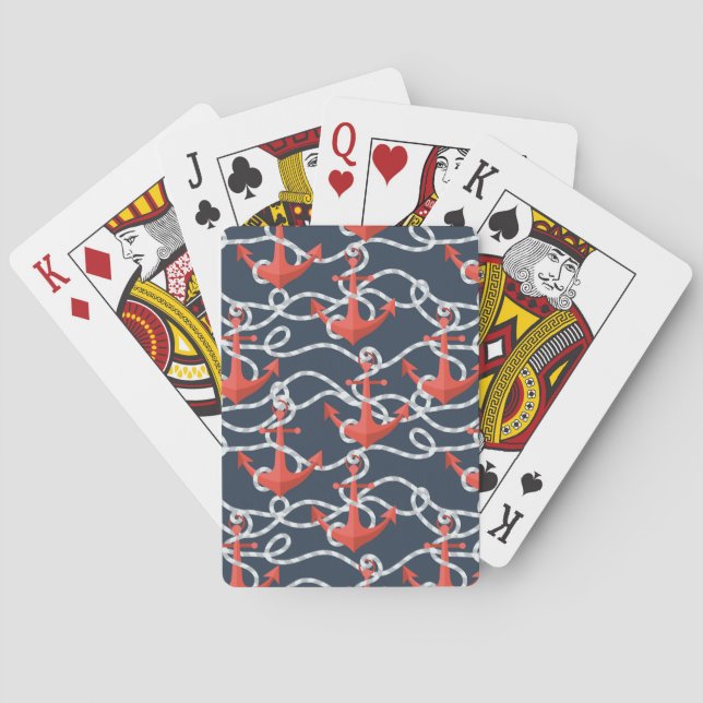 Baraja De Cartas Anclajes Náuticos Y Patrón De Ropa (Reverso)