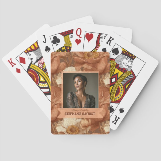Baraja De Cartas Anémonas Inspiraron Cumpleaños 60 Cumpleaños Hermo (Reverso)