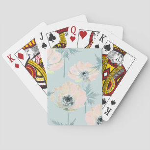 Baraja De Cartas Anémonas rosas delgadas.
