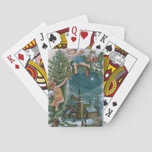 Baraja De Cartas Ángel de iglesia querubín árbol de Navidad