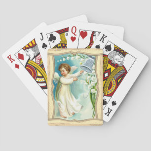Baraja De Cartas Ángel del bebé con una Campana Azul