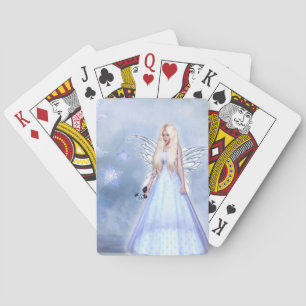 Baraja De Cartas Ángel femenino en azul