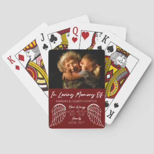 Baraja De Cartas Angel Wings Burgundy Personalizado foto regalo con