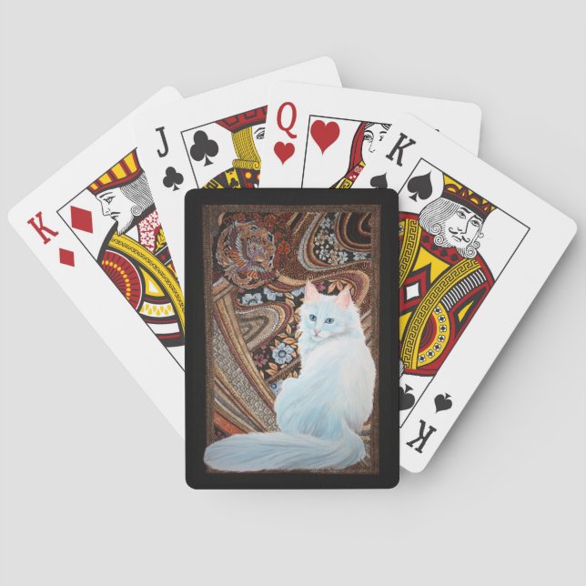 Baraja De Cartas Angora turco blanco (Reverso)