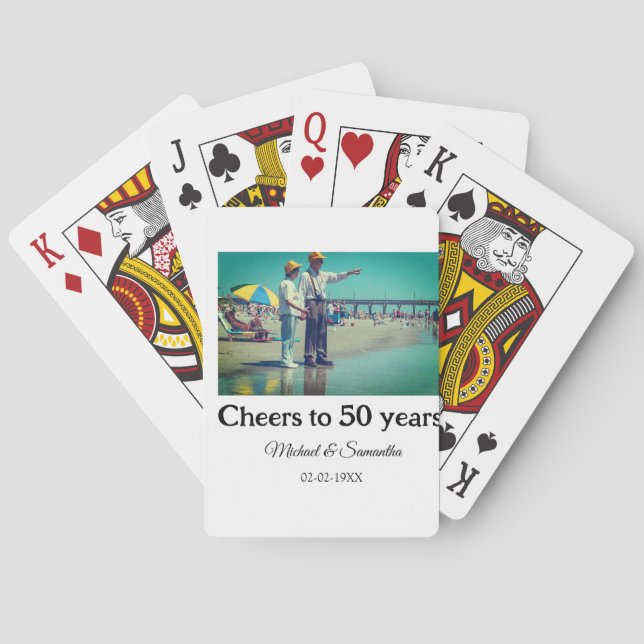 Baraja De Cartas animaciones a los 50 años añadir fecha de foto de  (Reverso)