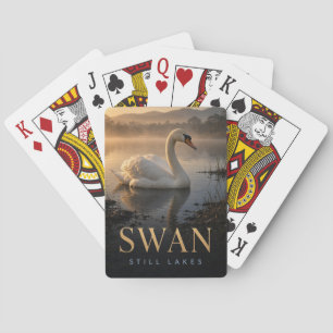 Baraja De Cartas ANIMAL de fauna de lagos tranquilos con cisnes