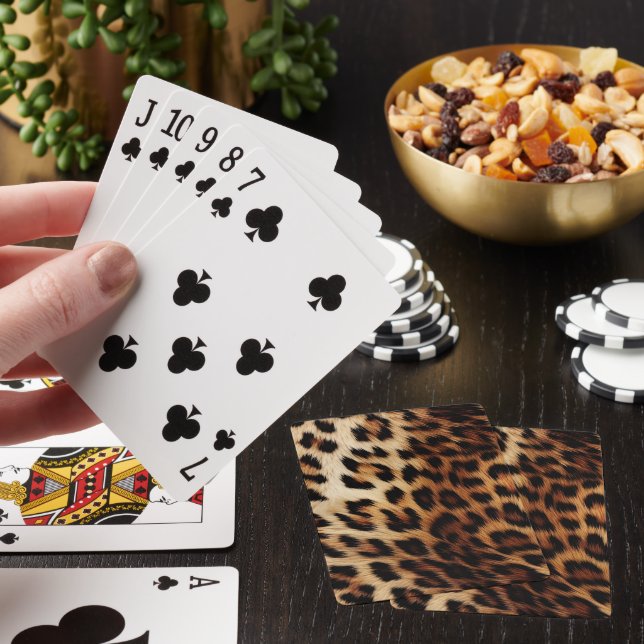Baraja De Cartas Animal de leopardo de las cremas marrones (In Situ)