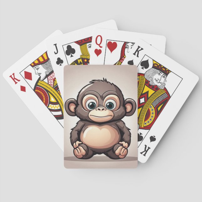 Baraja De Cartas Animal simio lindo (Reverso)