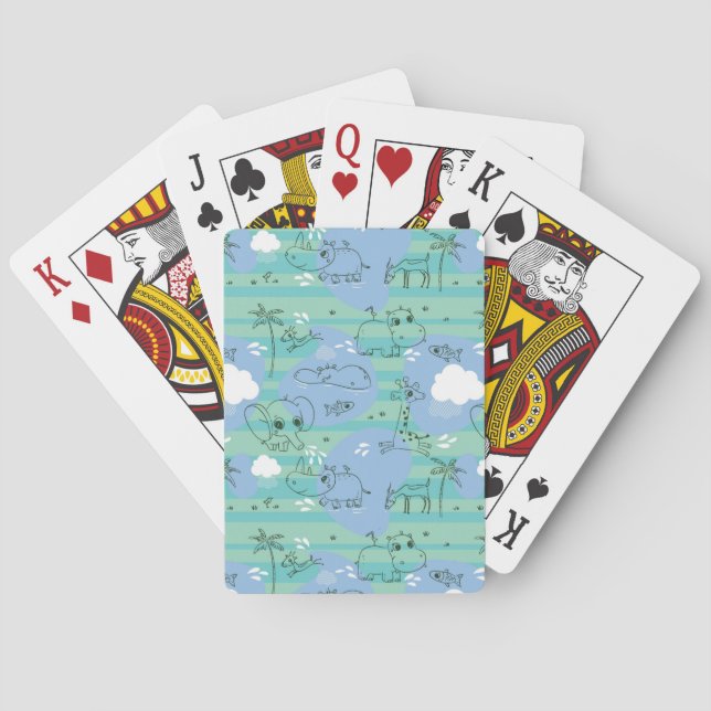 Baraja De Cartas Animales con agua (Reverso)
