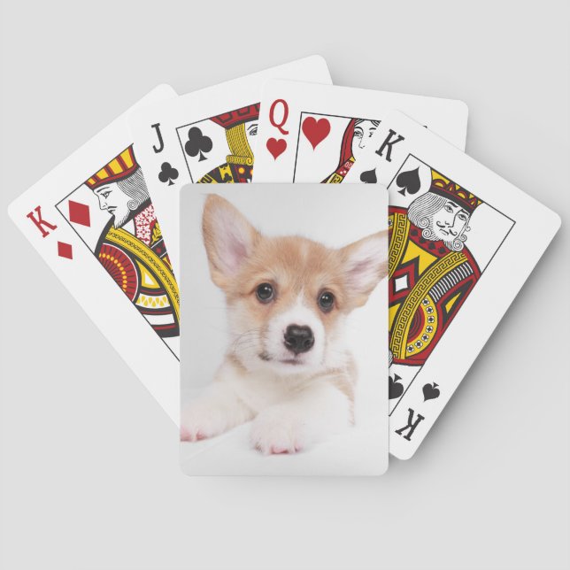 Baraja De Cartas Animales de bebé más afectados | Bebé dulce Corgi (Reverso)