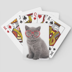 Baraja De Cartas Animales de bebé más afectados Gafas de corazón