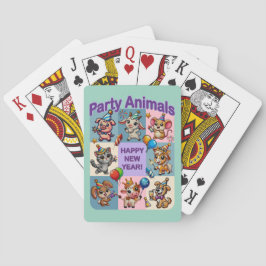 Baraja De Cartas Animales de fiesta "Feliz Año Nuevo"