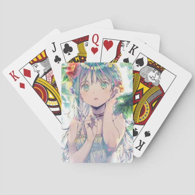 Baraja De Cartas Anime faced box of playing cards (Reverso)