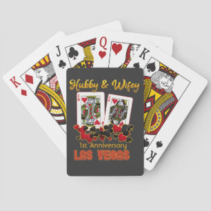 Baraja De Cartas Aniversario del Boda Hubby Wifey de Las Vegas