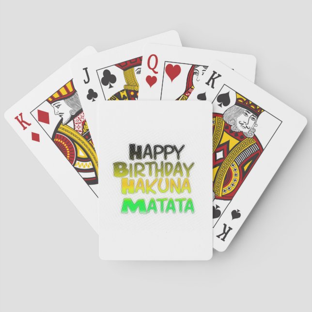 Baraja De Cartas Aniversario feliz lindo Hakunamatata Arte Inspirad (Reverso)