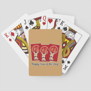 Baraja De Cartas Año afortunado del Corgi del sobre rojo chino del