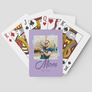 Baraja De Cartas Año de establecimiento de mamá con foto