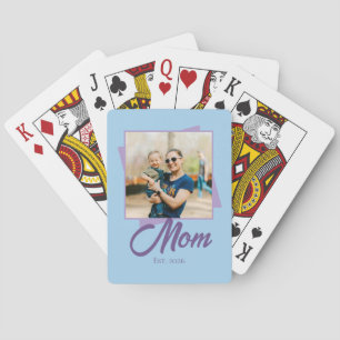 Baraja De Cartas Año de establecimiento de mamá con foto