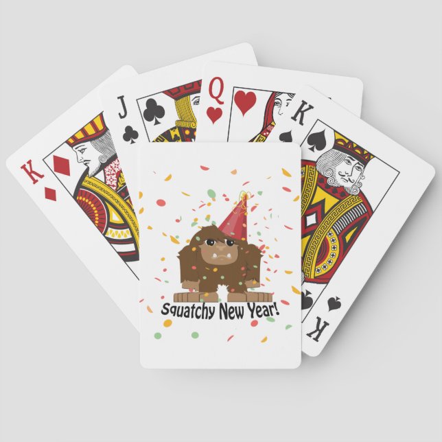 Baraja De Cartas Año nuevo Squatchy (Reverso)