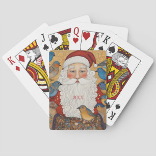 Baraja De Cartas Año personalizado Boho Santa Claus