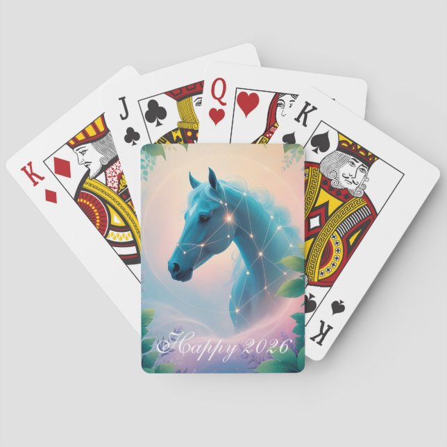 Baraja De Cartas Año personalizado del Caballo 2026 (Reverso)