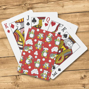 Baraja De Cartas Antecedentes de pingüinos navidades