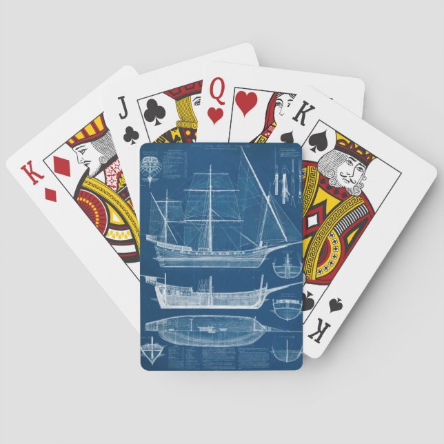 Baraja De Cartas Antígono plan de barco I (Reverso)