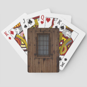 Baraja De Cartas Antigua puerta marrón de madera