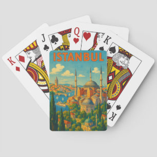 Baraja De Cartas Antigua Retro Estambul Turquía Santa Sofía