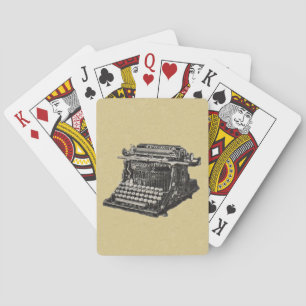 Baraja De Cartas Antigua vieja máquina de escribir de moda