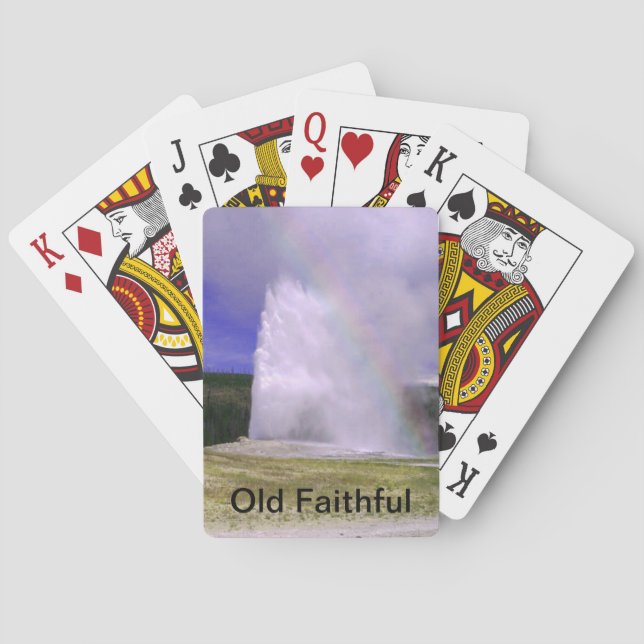 Baraja De Cartas Antiguo creyente en el Parque Nacional Yellowstone (Reverso)