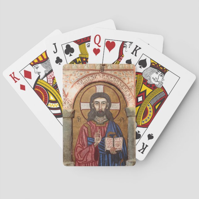 Baraja De Cartas Antiguo mosaico de Jesús (Reverso)
