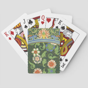 Baraja De Cartas Antiguo patrón chino de cloisonné: jade verde