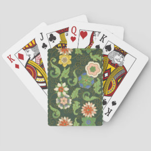 Baraja De Cartas Antiguo patrón chino de cloisonné: jade verde