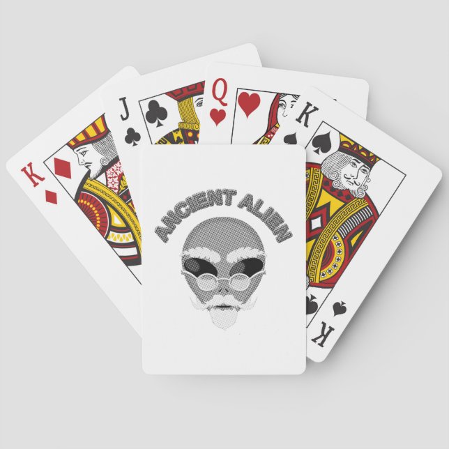 Baraja De Cartas Antiguo periódico Alien Head (Reverso)