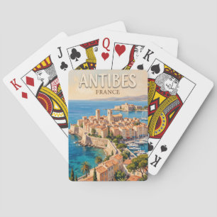 Baraja De Cartas Antiguo pueblo de Antibes y Puerto Vauban Francia
