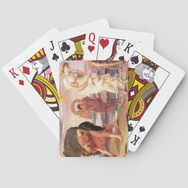 Baraja De Cartas Antiguos Chicas griegos recogiendo piedras (Reverso)