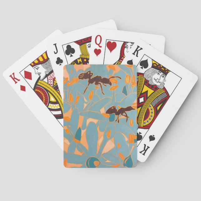 Baraja De Cartas Ants with Blue flowers Autralian Flora (Reverso)