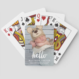 Baraja De Cartas Anuncio de nacimiento del bebé fotográfico