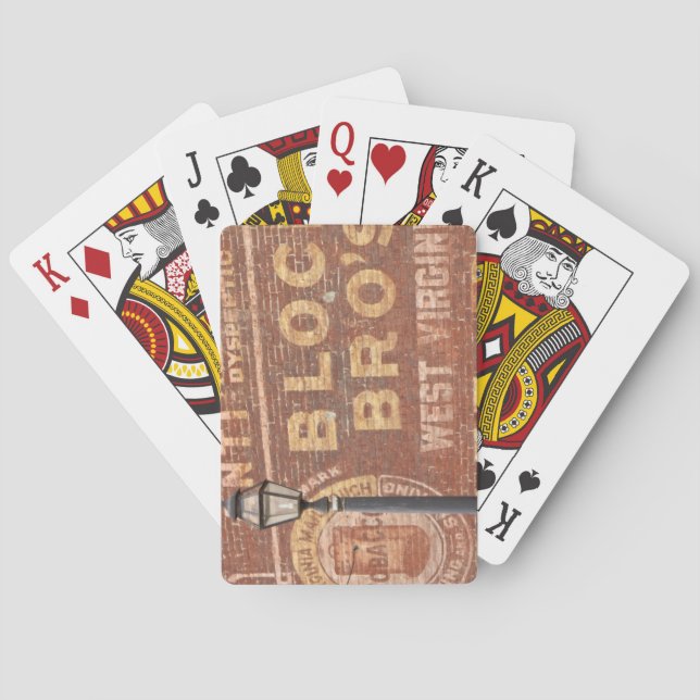 Baraja De Cartas Anuncios a un lado de la construcción (Reverso)