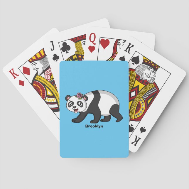 Baraja De Cartas Aoso panda alegre y lindo con personalizado de flo (Reverso)