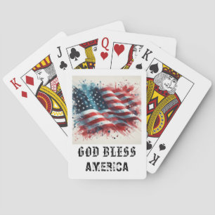 Baraja De Cartas *** AP16 Bandera Americana Roja Blanca Azul Juega