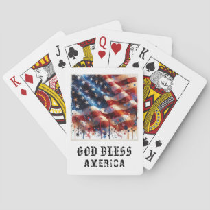 Baraja De Cartas *** AP16 Bandera Americana Roja Blanca Azul Juega 