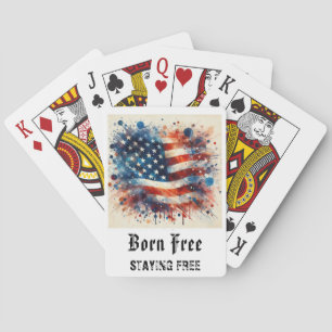 Baraja De Cartas *** AP16 Bandera Americana Roja Blanca Azul Juega