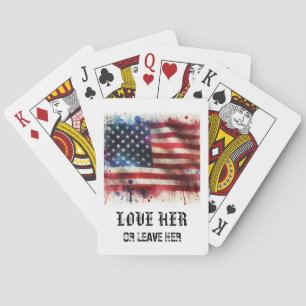 Baraja De Cartas *** AP16 Bandera Americana Roja Blanca Azul Juega 