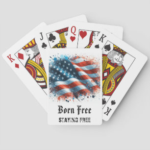 Baraja De Cartas *** AP16 Bandera Americana Roja Blanca Azul Juega