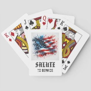 Baraja De Cartas *** AP16 Bandera Americana Roja Blanca Azul Juega 
